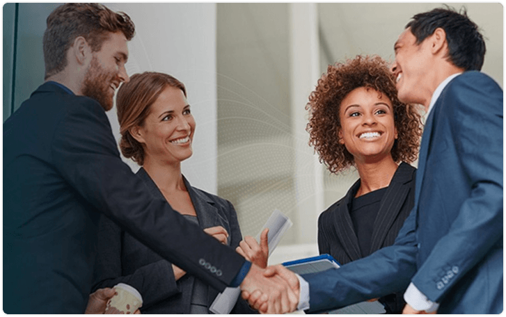 Professional reviewing candidate profiles on computer